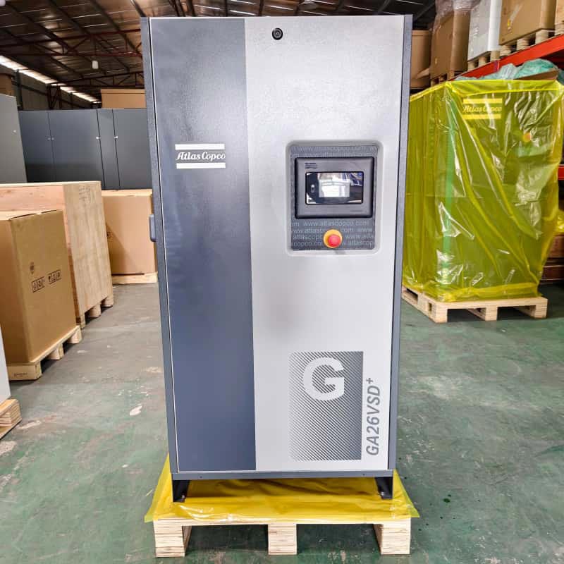 Воздушный компрессор Atlas Copco, оригинальный GA26 VSD + 26 кВт, 35 л.с., винтовой воздушный компрессор с регулируемой скоростью и масляным впрыском, 13 бар