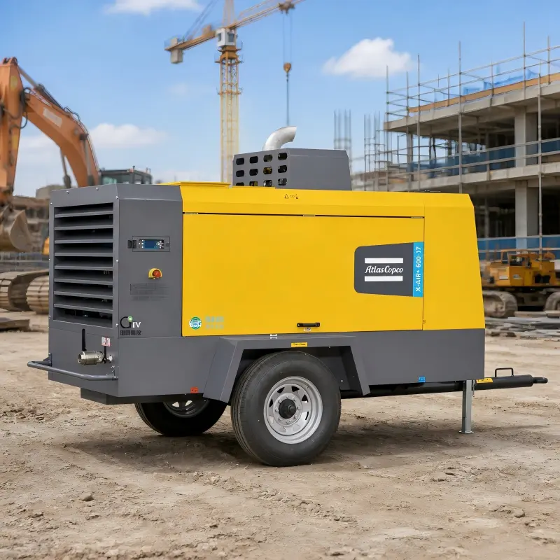 Оригинальный портативный дизельный компрессор Atlas Copco X-Air+600-17 мощностью 154 кВт